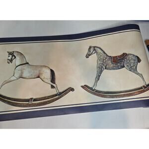 Vintage Rocking Horse Wallpaper Border 5 Yd Imperial Wallcoverings Pre-Pasted 9"